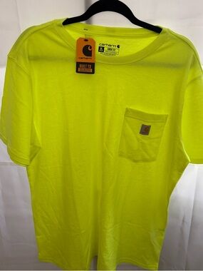 Women’s Carhartt High-Visibility Yellow Pocket T-Shirt - NWT - Size  XL